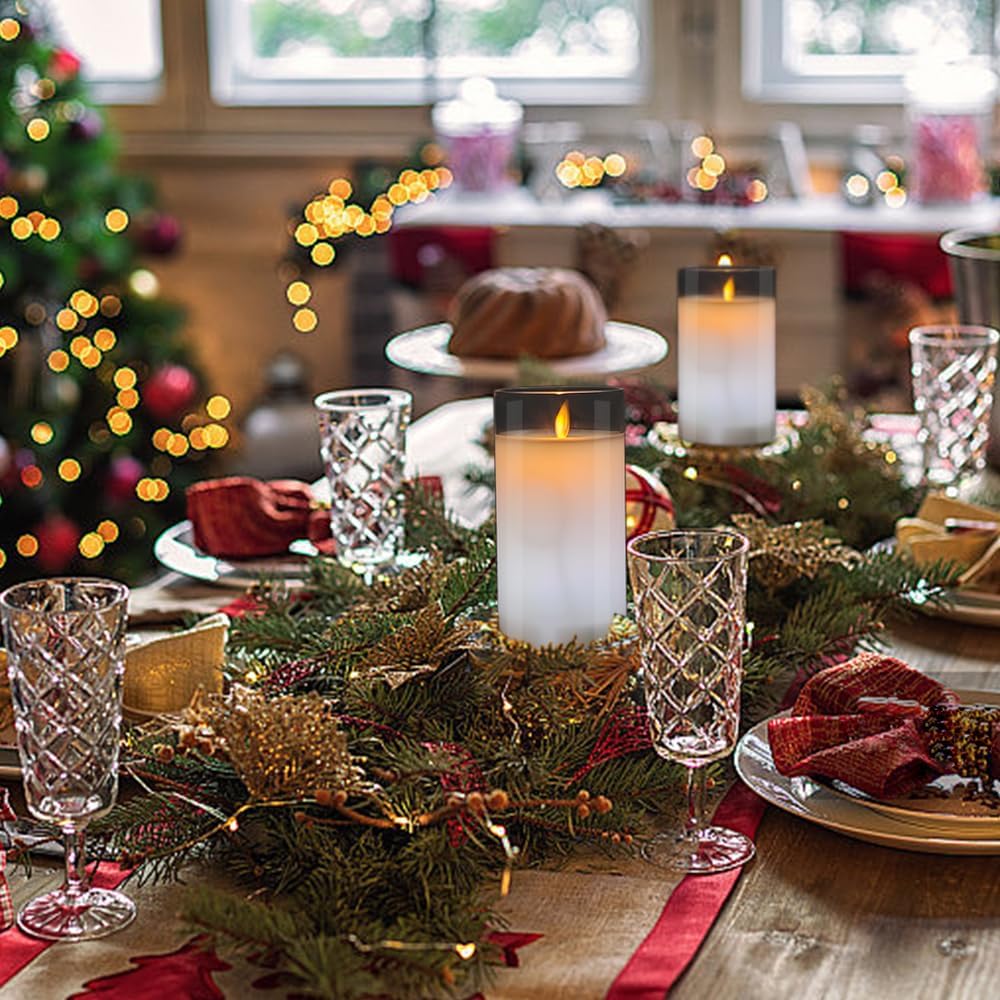 Multicolor Realistic LED Flickering Flameless Candles Color Change,Battery Operated with Remote Control and Timer Candle,Wax Pillar Candles,Velas Artificiales Para Decoracion Candles for Wedding